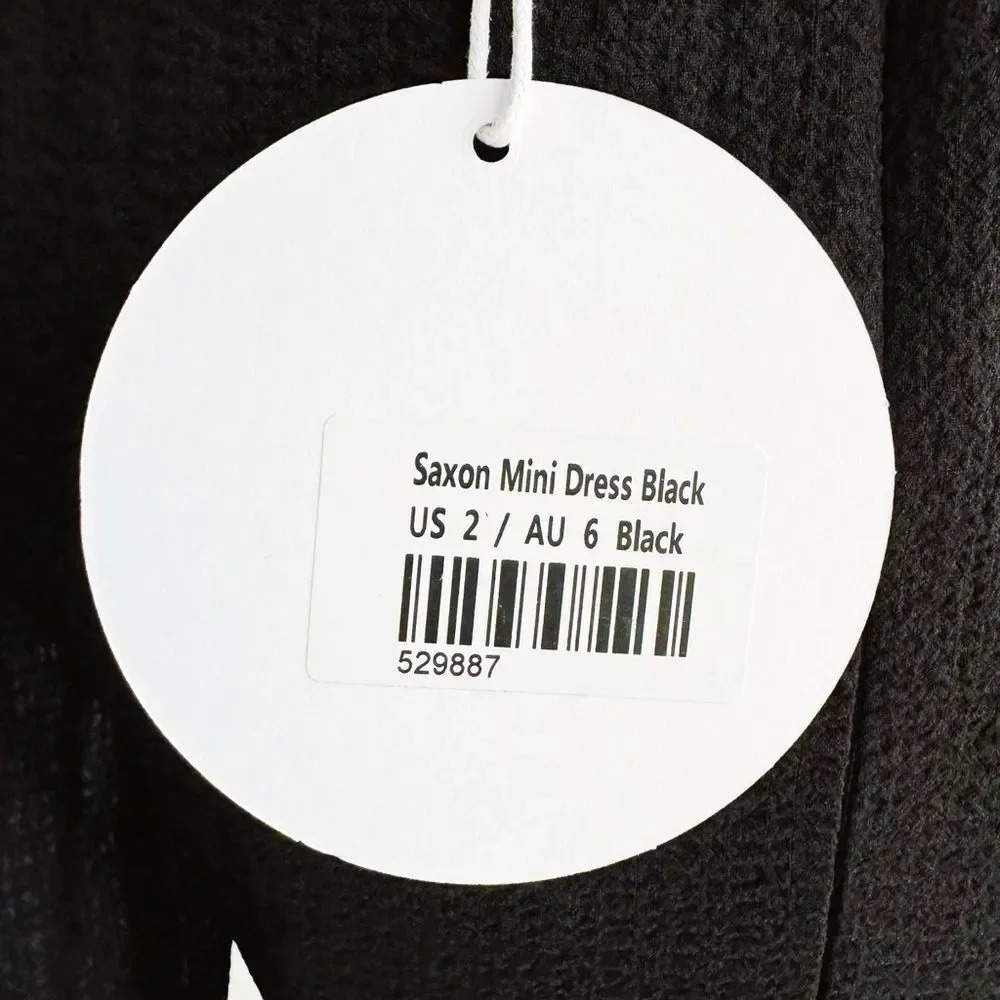 NWT PRINCESS POLLY | Black Saxon Mini Dress | 2 - Picture 7 of 7